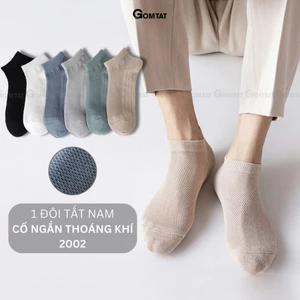 Tất vớ nam cổ thấp trơn màu cao cấp GOMTAT, chất liệu cotton mềm mại, thoáng khí, êm chân - NGANTRONLUOI-FIVE-2002-1DOI