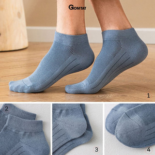 Tất vớ nam cổ thấp trơn màu cao cấp GOMTAT, chất liệu cotton mềm mại, thoáng khí, êm chân - NGANTRONLUOI-FIVE-2002-1DOI