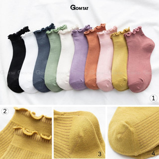 Tất nữ cổ ngắn mẫu tai bèo GOMTAT, vớ cổ ngắn nữ mềm mại, êm chân - NGANCOBEO-FIVE-2004-1DOI