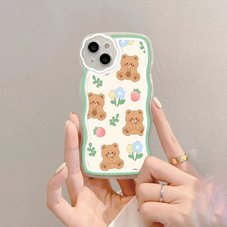 Ốp lưng iphone viền gợn sóng camera hoa Gấu dâu tây 6/6plus/7plus/8plus/x/xs/11/12/13/14/15/pro/max/promax - so2006