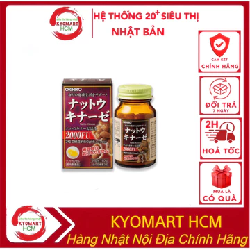 Viên uống chống đột quỵ tai biến Nhật Bản Natto Kinase 2000FU Orihiro loại 60 viên