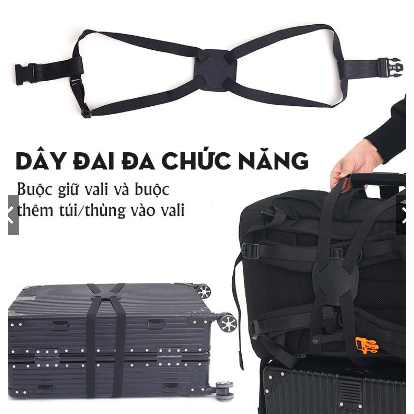 Dây Đai Vali, Dây Ràng Hành Lý Dây Buộc Túi Giỏ Cặp Balo Thùng Vào Vali Bảo Vệ Đồ Đạc Co Giãn Đi Du Lịch DĐ01