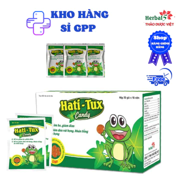 (Hộp có 20 gói x 8 vỉên) Kẹo Ngậm Ho hati-tux candy -Hỗ trợ giảm đau họng, giảm ho, khàn tiếng
