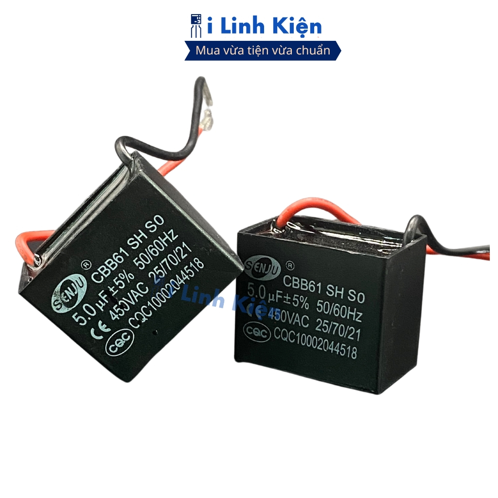 Tụ quạt 1uF-16uF dây SENJU chính hãng chất lượng cao ilinhkien.