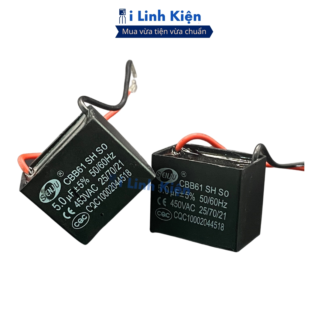 Tụ quạt điện SENJU cbb61 1uF-16uF tụ quạt senko, tụ quạt trần chính hãng đảm bảo chất lượng ilinhkien.