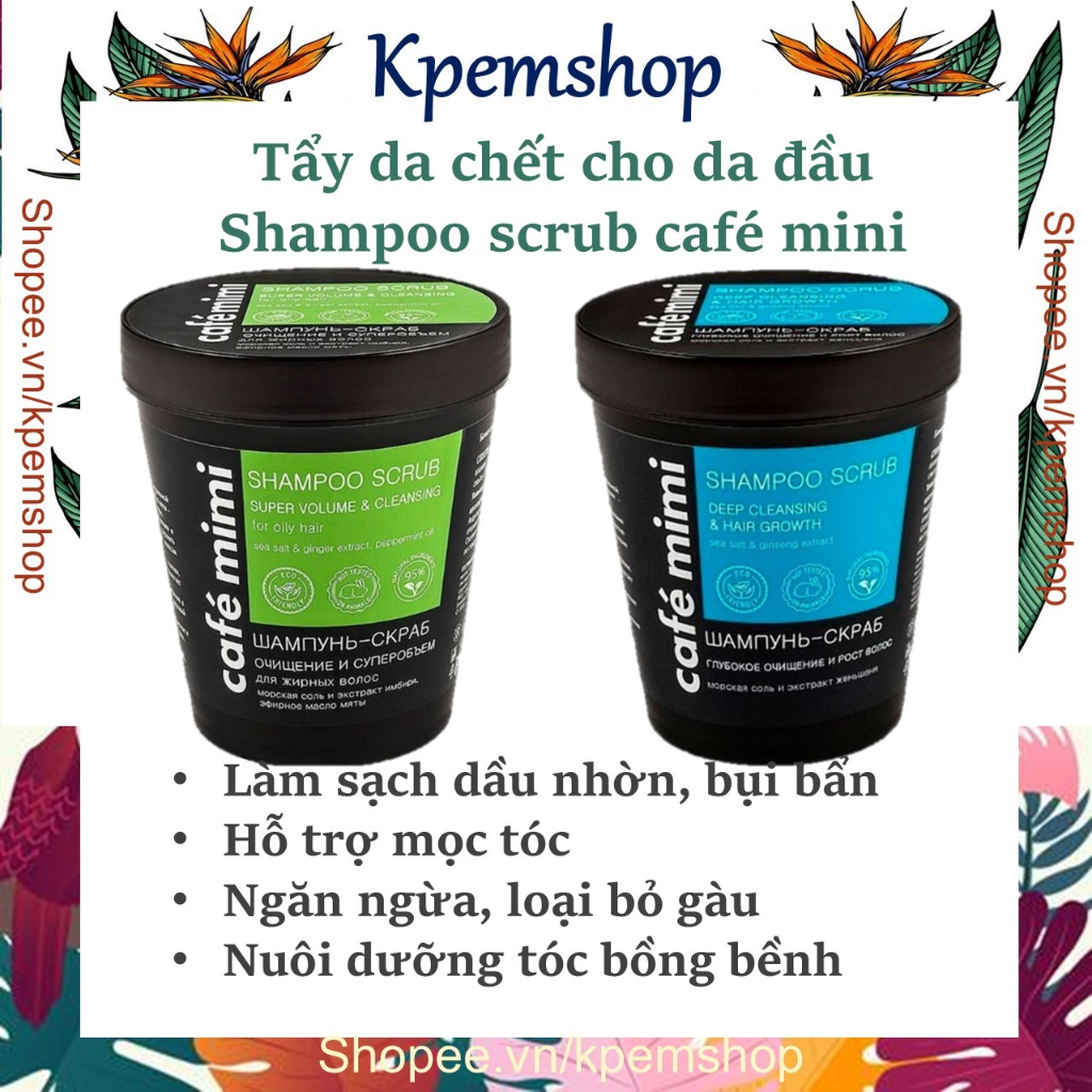 (Full size 330g) Dầu gội Tẩy da chết da đầu Cafe Mimi Shampoo Scrub