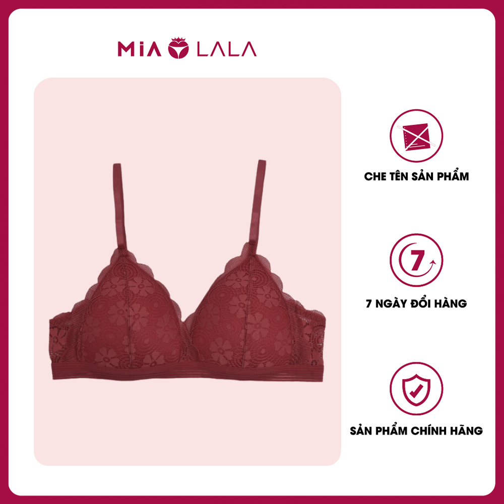 Áo ngực không gọng đệm mỏng 1cm ren hoa MiaLala 0215 NA3220215