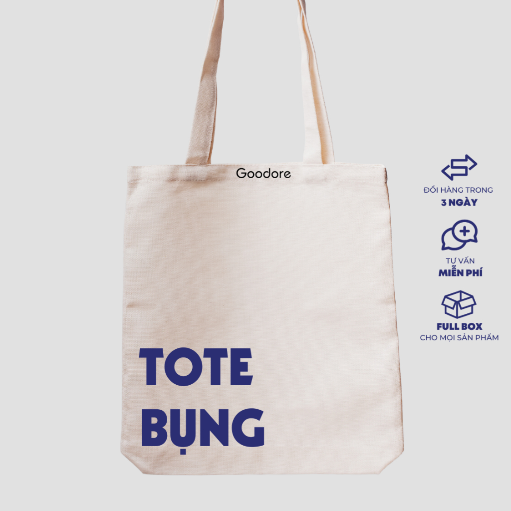 Túi tote vải canvas Goodore thiết kế BST Tote Bụng phong cách năng động cá tính