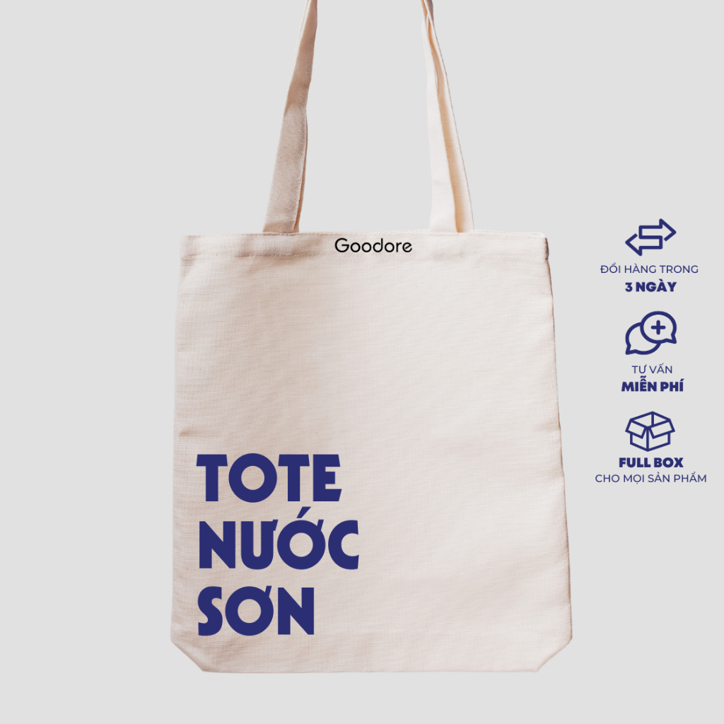 Túi tote vải canvas Goodore thiết kế BST Tote Nước Sơn phong cách năng động cá tính