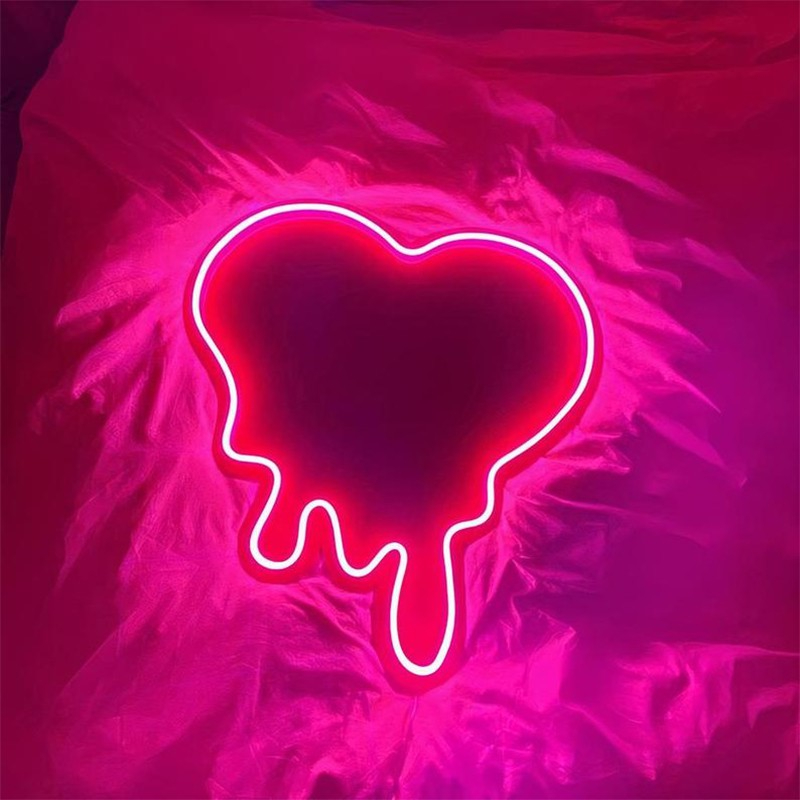 [kèm quà tặng] Đèn Trang Trí Led Neon Sign Trái Tim Tan Chảy [27x25 cm] | Quà tặng cực chất| Đèn trang trí phòng ngủ