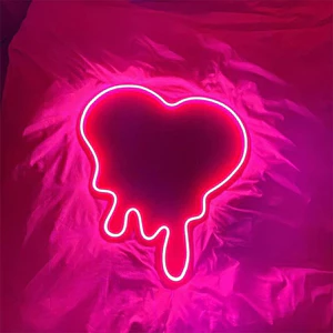 Đèn Trang Trí Led Neon Sign Trái Tim Tan Chảy [27x25 cm] | Quà tặng cực chất| Đèn trang trí phòng ngủ