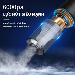 Máy Hút Bụi Mini Cầm Tay Không Dây Lực Hút 6000MPA Nhỏ Gọn, Pin Sạc Tiện Lợi, Lực Hút Siêu Mạnh, Công Suất 60w MÃ 9639