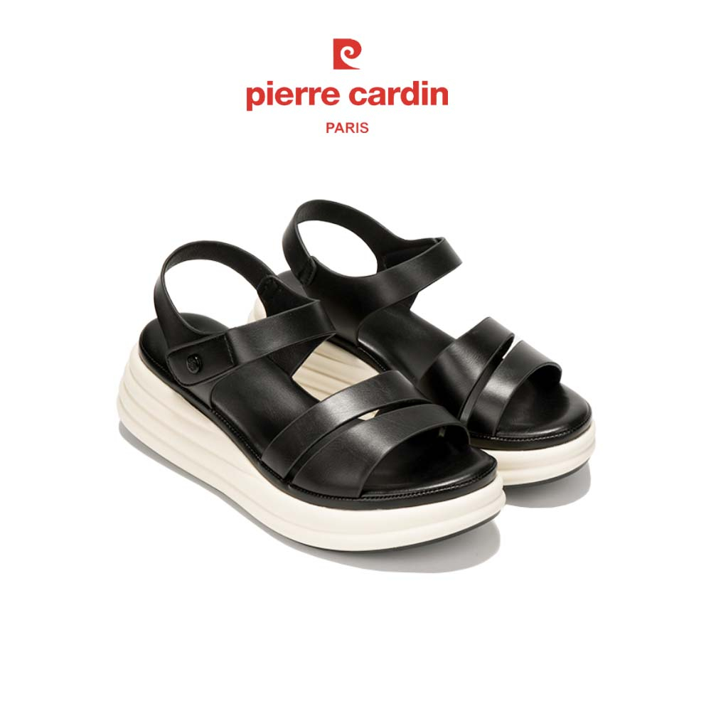 Ảnh Sandal nữ cao cấp Pierre Cardin, chất liệu da mềm mại, quai hậu thời trang, đế cao 5cm, cực nhẹ - 256 3