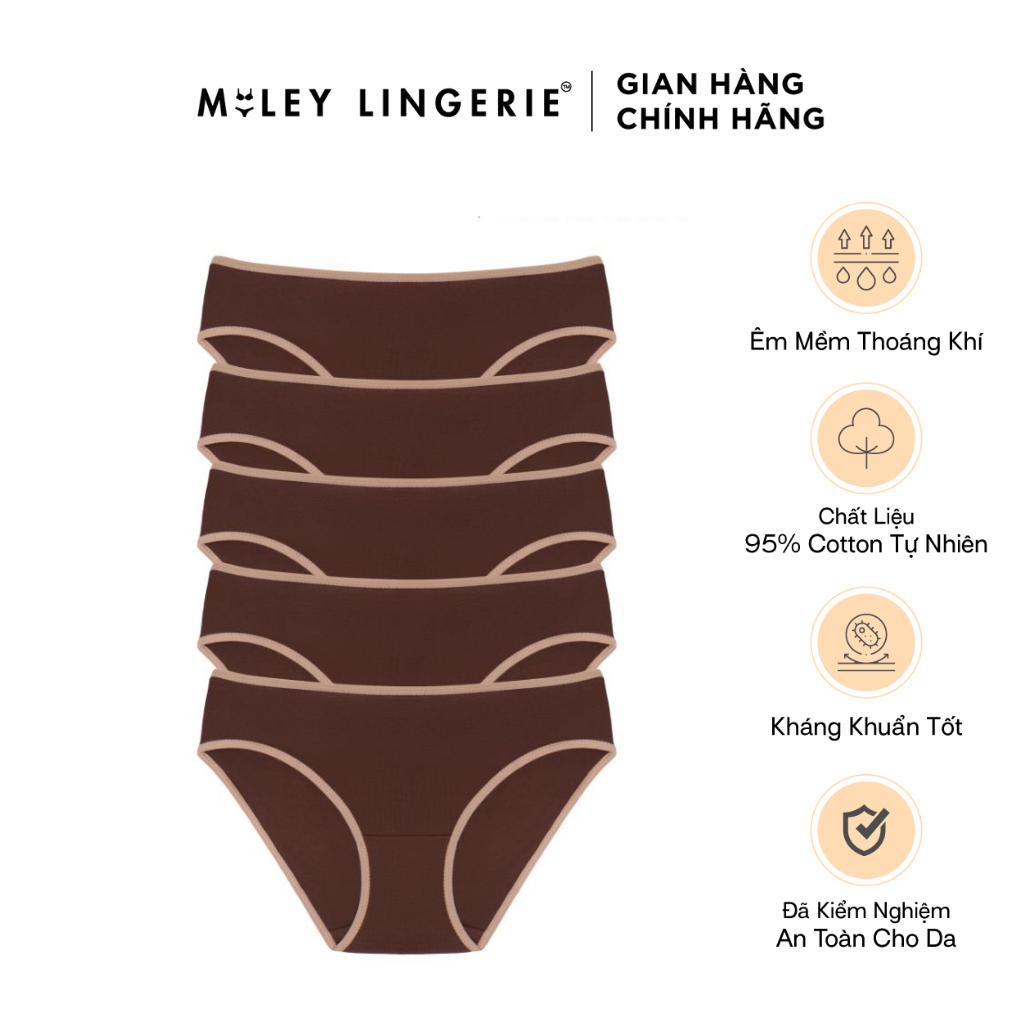 Combo 5 Quần Lót Cotton Thun Lụa Co Dãn 4 Chiều Comfort Miley Lingerie BCS051440