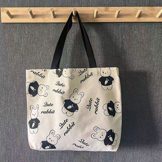 Túi Vải Canvas Thời Trang Trắng Đen Đơn Giản Cho Nam Và Nữ MEILI STORE