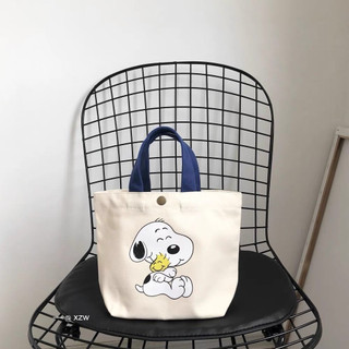 Túi Vải Canvas  Đựng Cơm Trưa Họa Tiết Đơn Giản Dễ Thương MEILI STORE