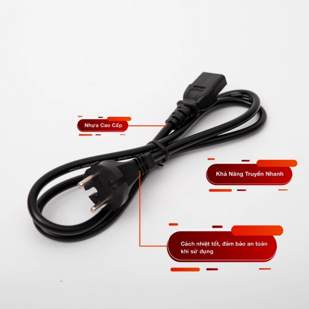 Ảnh Dây Nguồn - Taky, Phich Cắm Đa Năng 3 Cực Dẹt Dùng Cho Máy Tính, Máy In, Nồi Cơm, Ấm Nước, Các Thiết Bị Gia Dụng. 8602 2