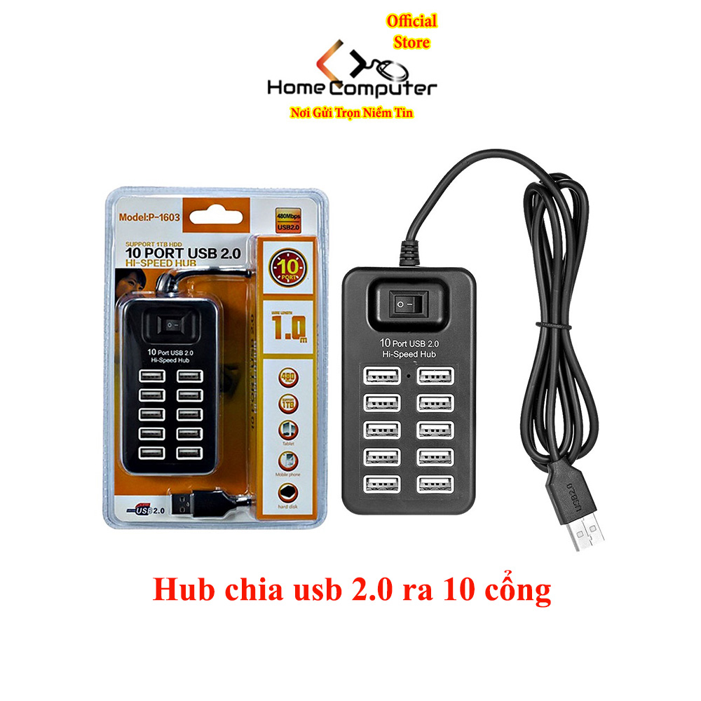 Bộ chia cổng usb, Hub usb 2.0 ra 7 cổng, 10 cổng tốc độ cao. ổn định ...