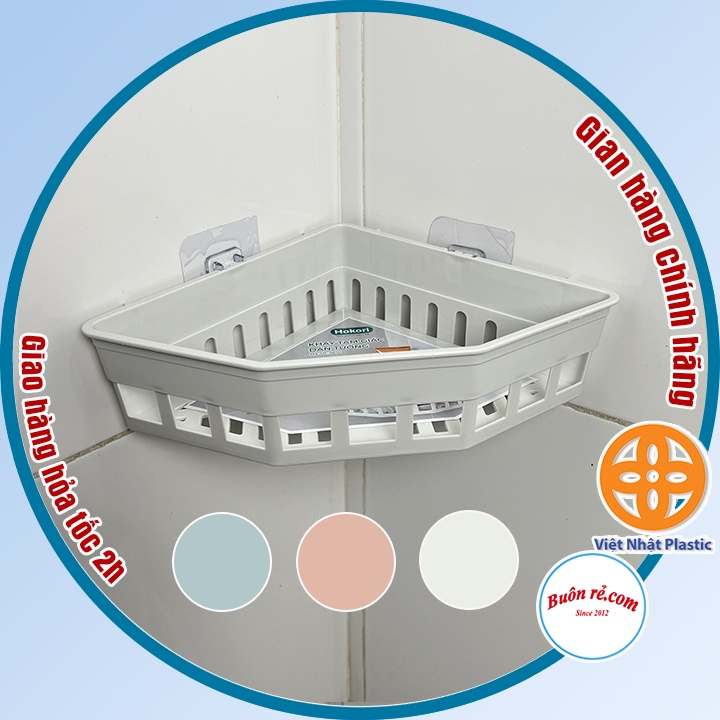 Khay tam giác dán tường Hokori Việt Nhật (5610) đựng vật dụng nhà tắm nhà bếp, Kệ đựng đồ đa năng nhựa PP cao cấp | BigBuy360 - bigbuy360.vn