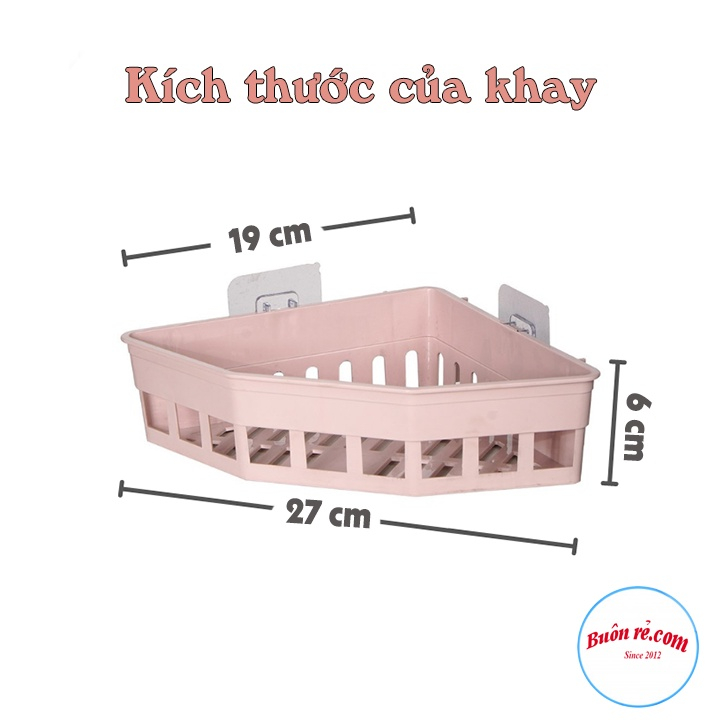 Khay tam giác dán tường Hokori Việt Nhật (5610) đựng vật dụng nhà tắm nhà bếp, Kệ đựng đồ đa năng nhựa PP cao cấp | BigBuy360 - bigbuy360.vn