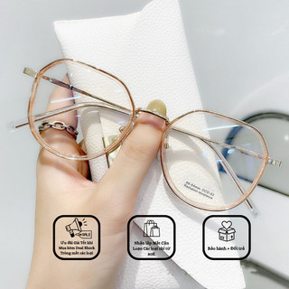 Gọng Kính Cận Nam Nữ, Gọng Kim Loại Mắt Đa Giác Thời Trang Phong Cách Hàn Quốc