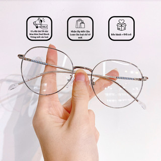 Gọng Kính Cận - Gọng Kim Loại Mắt Tròn Phong Cách Hàn Quốc Chống Bụi Ms 5035