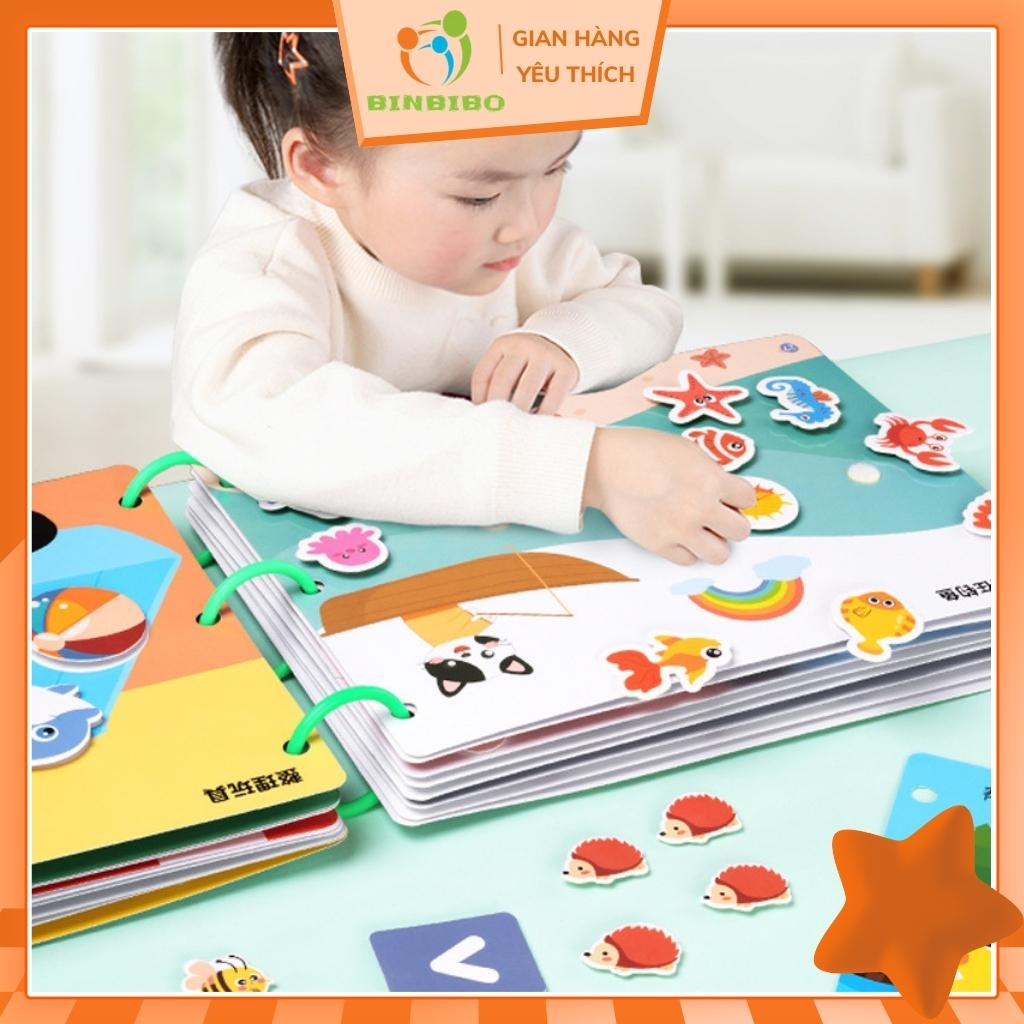 Học Liệu Bóc Dán Montessori 17 Chủ Đề Đồ Chơi Giáo Dục Sớm Tái Dùng Nhiều Lần Cho Bé Thông Minh - Binbibo