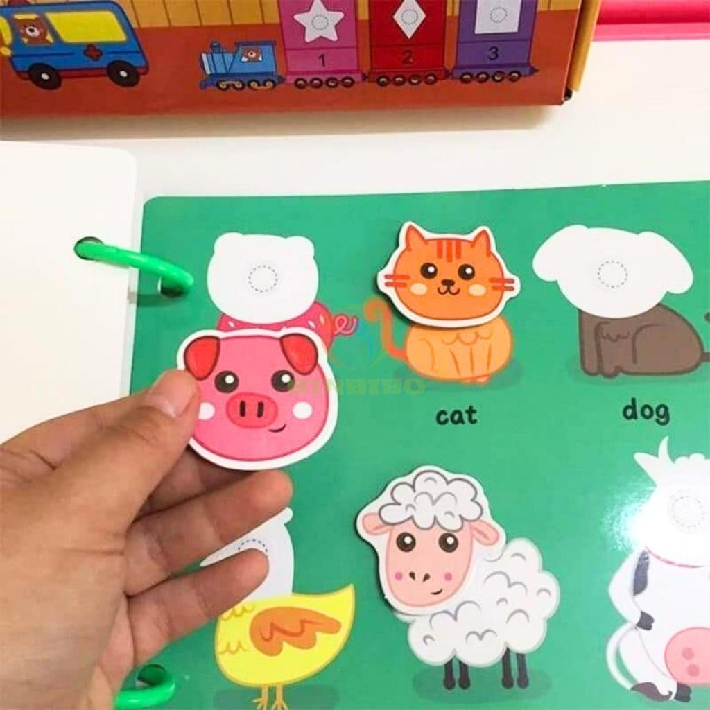 Học Liệu Bóc Dán Montessori 17 Chủ Đề Đồ Chơi Giáo Dục Sớm Tái Dùng Nhiều Lần Cho Bé Thông Minh - Binbibo