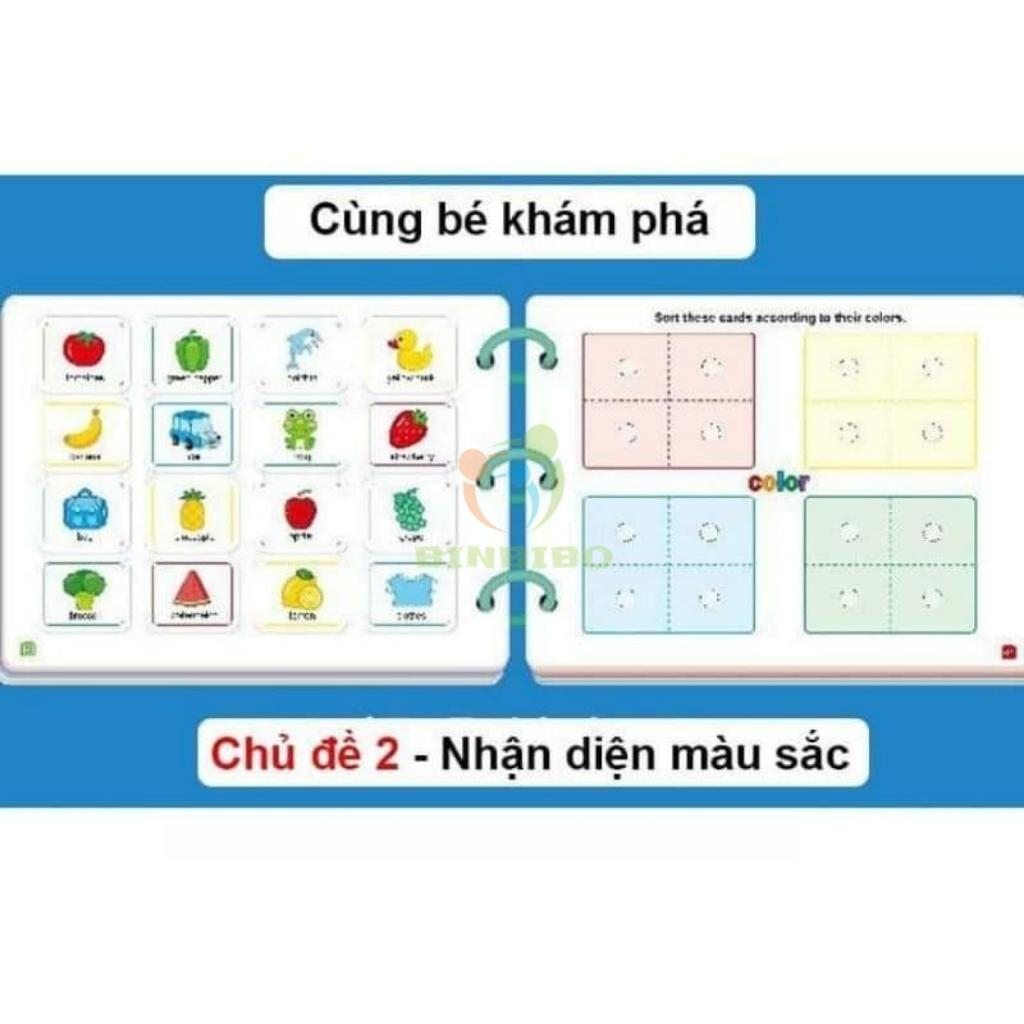 Học Liệu Bóc Dán Montessori 17 Chủ Đề Đồ Chơi Giáo Dục Sớm Tái Dùng Nhiều Lần Cho Bé Thông Minh - Binbibo