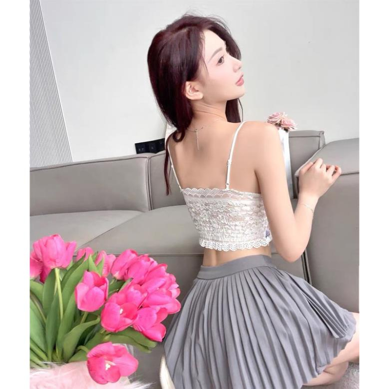 Áo bra 2 dây nữ hoa 3D Áo ngực kèm mút mỏng xinh xăn 7697