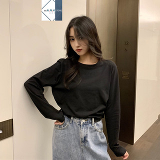Áo thun TAY DÀI 3 màu cổ tròn nữ form rộng , áo thun nữ tay dài phom rộng phong cách Hàn Quốc giá rẻ học sinh sinh viên