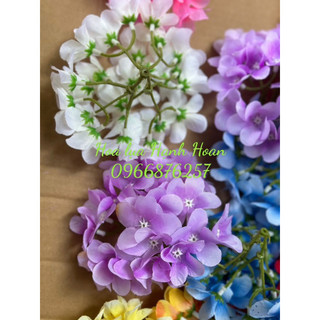 Chùm Đầu bông Cẩm Tú cầu 13cm gồm nhiều bông nhỏ - Hoa lụa cao cấp, hoa giả