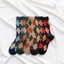 Tất nữ Vintage cổ cao họa tiết quả trám Chất liệu Cotton len mềm nhẹ và co dãn tốt và kháng khuẩn