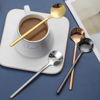 Set 5 Thìa cafe 13/15/17cm, muỗng Inox304 cao cấp tròn khuấy cafe,nước ép, sinh tố,màu bạc và vàng