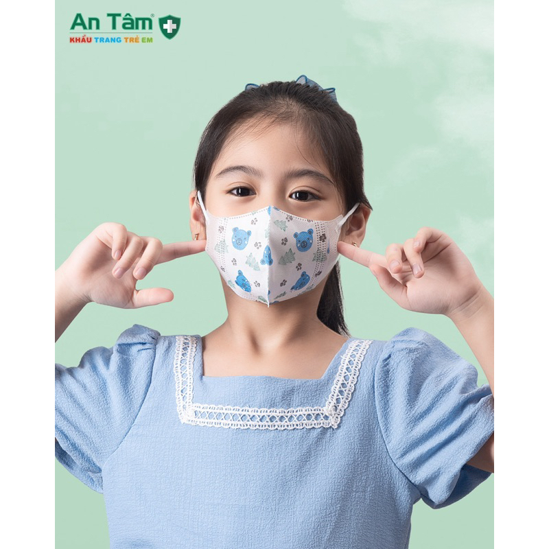 Khẩu Trang 5D Kid An Tâm kháng khuẩn dày dặn nhiều họa tiết dễ thương bảo vệ tối ưu cho bé