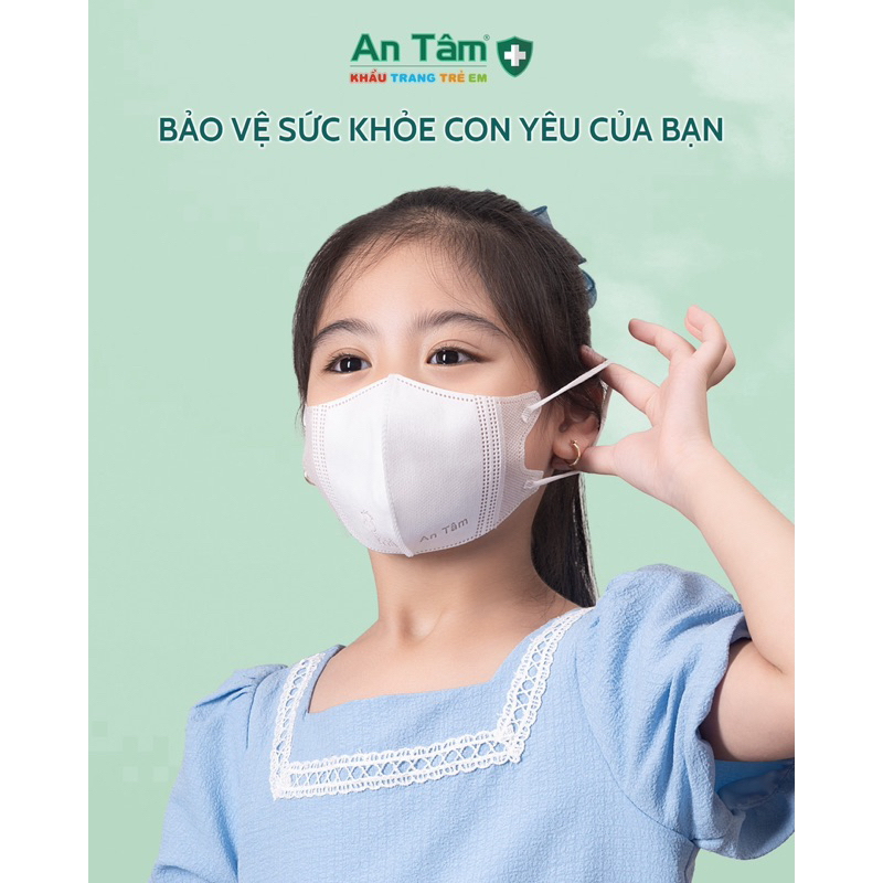 Khẩu Trang 5D Kid An Tâm kháng khuẩn dày dặn nhiều họa tiết dễ thương bảo vệ tối ưu cho bé