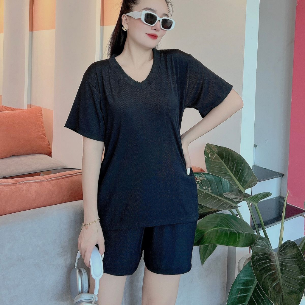 Set Đồ Nữ Sang Chảnh Bigszie Thun Gân Lạnh ESHOP Set Đồ Nữ Mặc Nhà Đi Chơi Ngủ Đẹp Dễ Thương Quần Dài GL68 Thời Trang