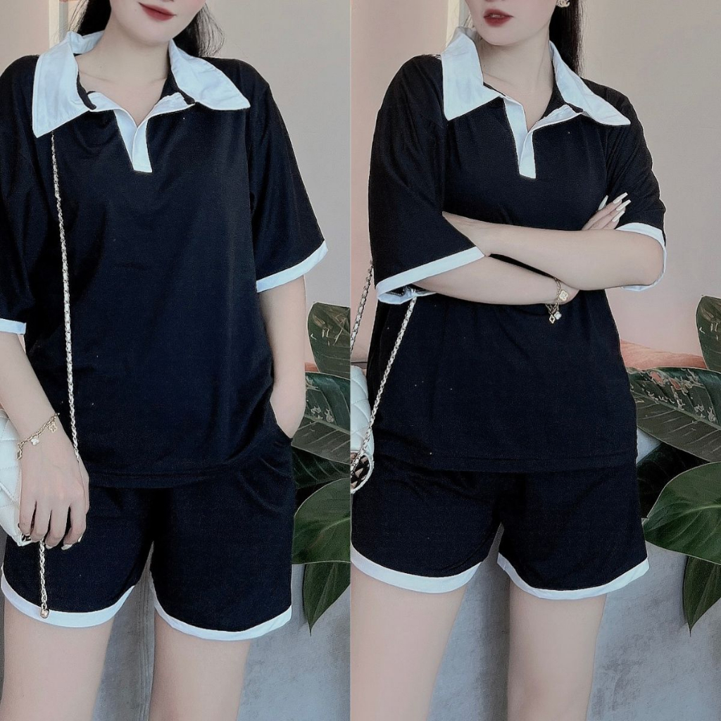 Set Đồ Bộ Nữ Bigsize 45-85kg Quần Đùi Thun Gân Cotton Co Giãn Mặc Nhà Đi, Chơi Mùa Hè ESHOP DB79
