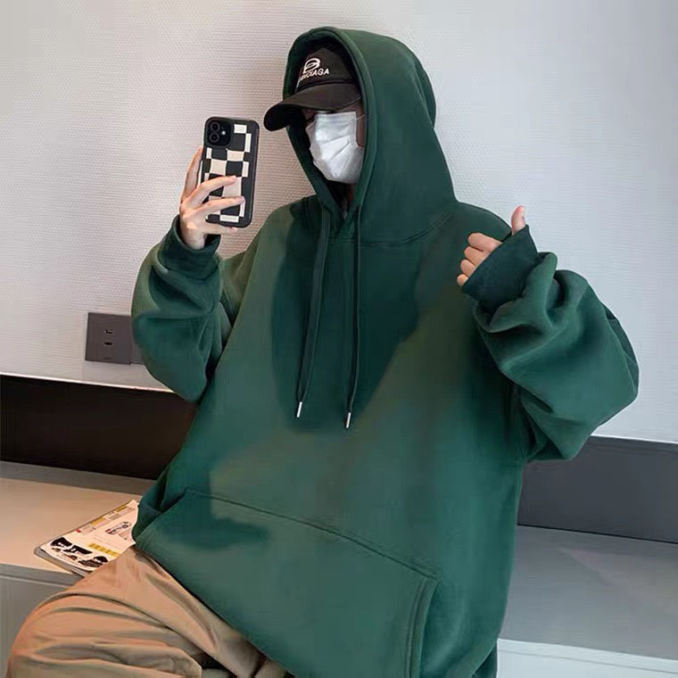 Áo khoác Hoodie Nam, Hoodie Trơn Basic Unisex Nỉ From Rộng Màu Đen, Xanh,Xám - unisex L1