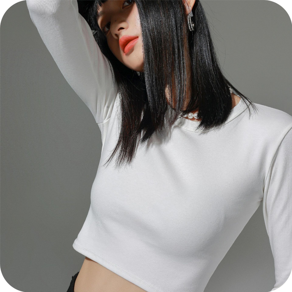 LA015 Áo cotton giữ nhiệt, áo thun cổ tròn, áo thu đông dài tay, phong cách trẻ trung năng động.