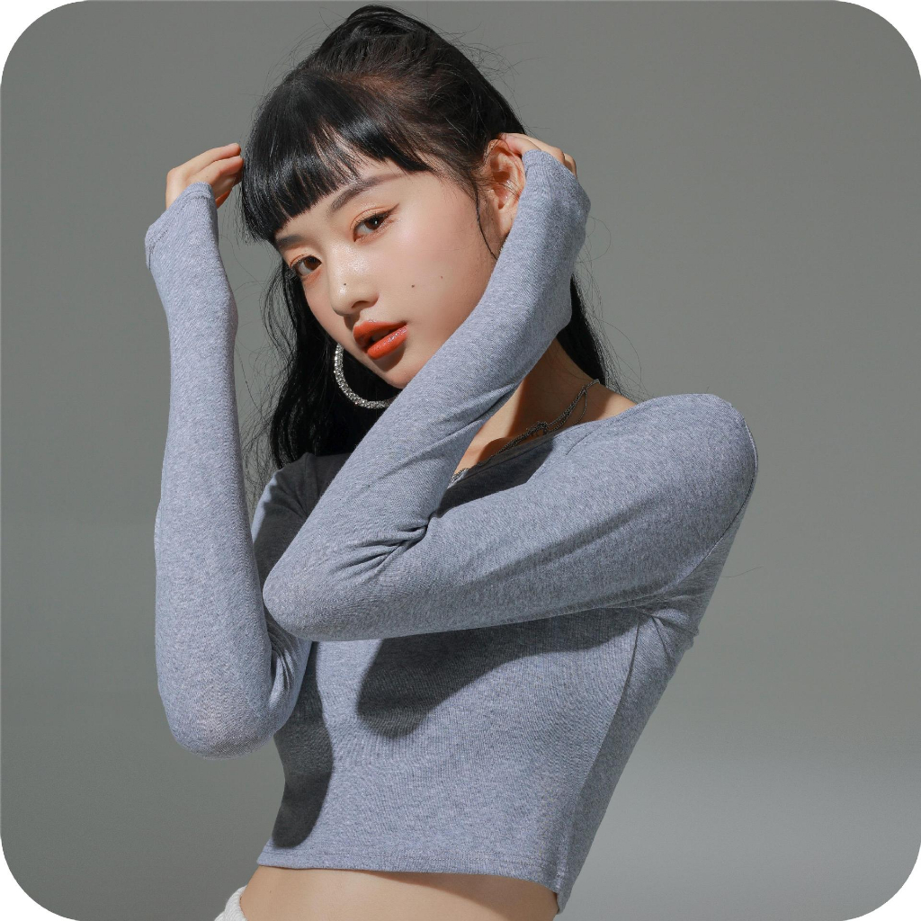 LA015 Áo cotton giữ nhiệt, áo thun cổ tròn, áo thu đông dài tay, phong cách trẻ trung năng động.