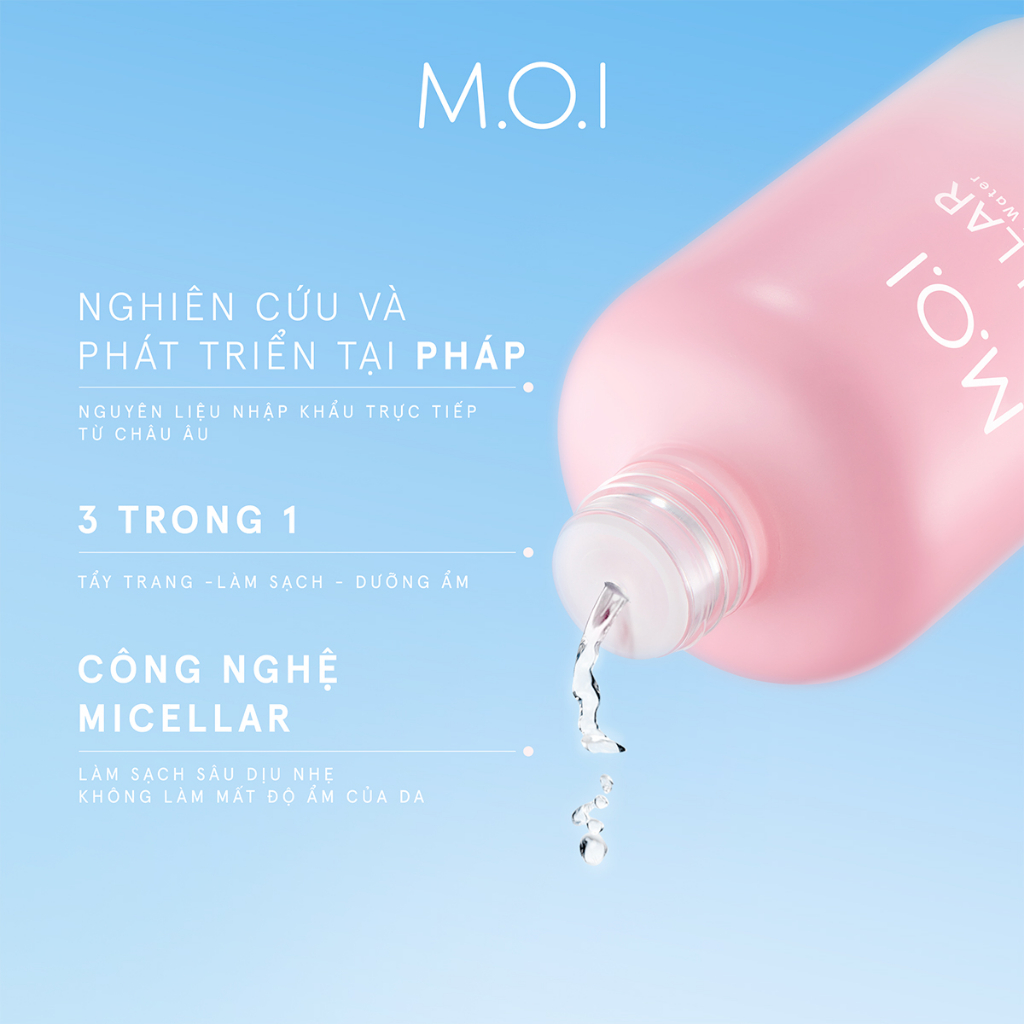 Ảnh Bộ đôi MOI Kem chống nắng nâng tông và Nước tẩy trang dịu nhẹ 3