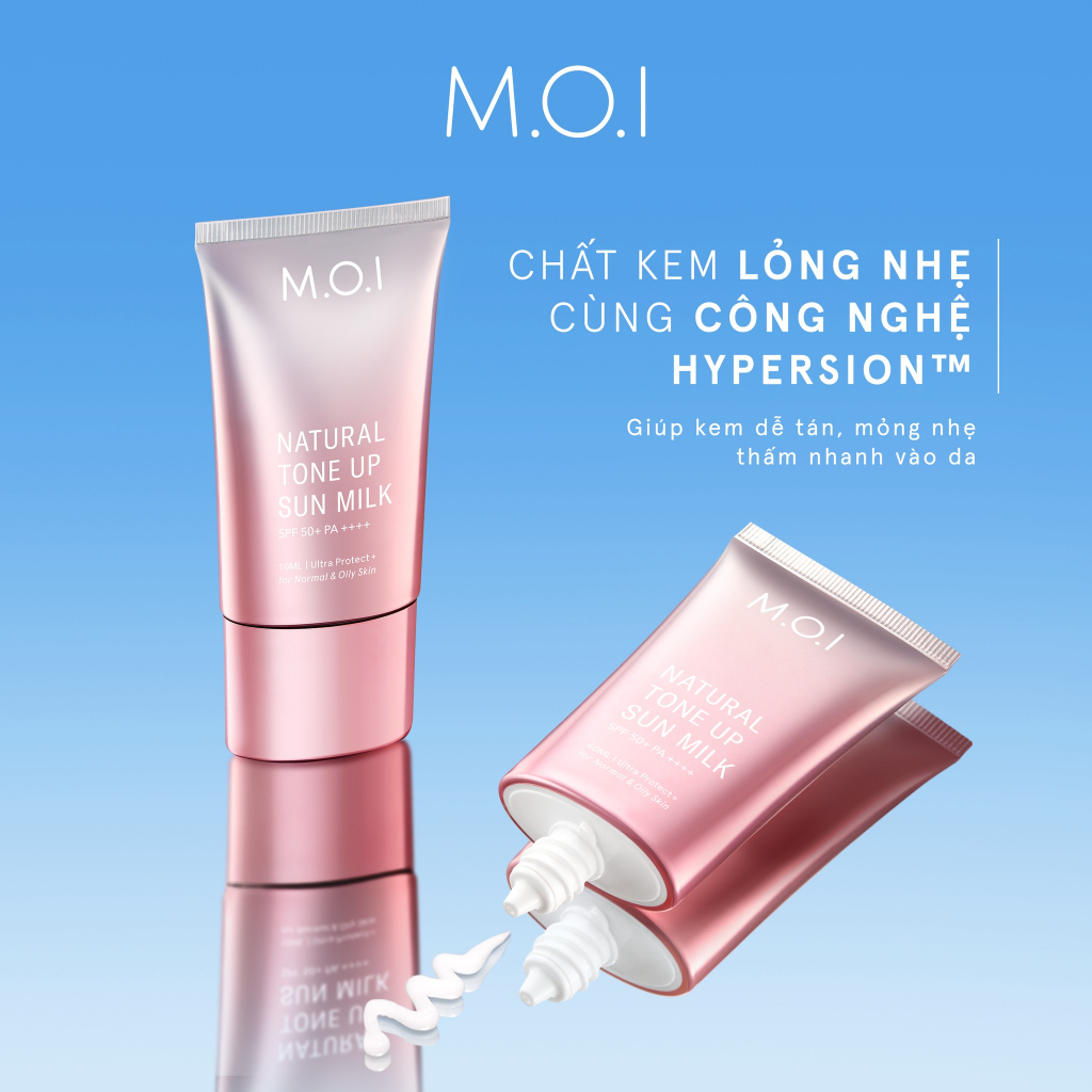 Ảnh Bộ đôi MOI Kem chống nắng nâng tông và Nước tẩy trang dịu nhẹ 4