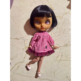 Váy caro đỏ trái tim size blythe,xinyi,barbie,bjd1/6