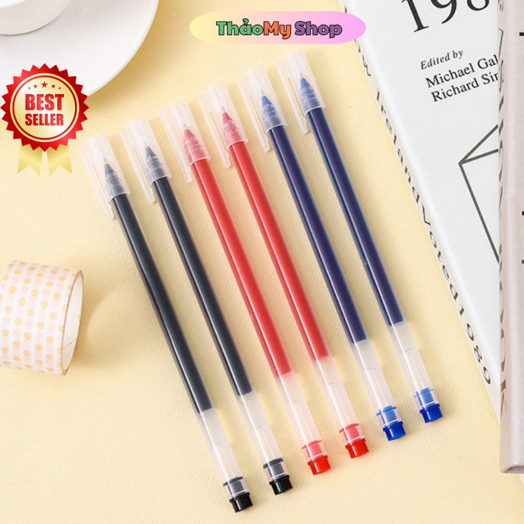 Bút Bi Gel ống Mực Lớn Ngòi 0.5mm Đen Xanh Đỏ Dành Cho Học Sinh Sinh ...