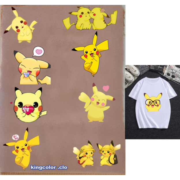 Hình UI ép nhiệt,ủi trực tiếp tại nhà bằng bàn là bàn ủi-HÌNH  PIKACHU IN ÁO ĐẸP -giá KHUYẾN MÃI-THOTRANG.OFFICAL-LUCKY