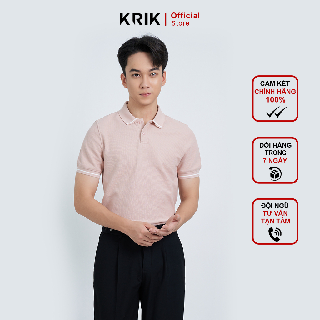 Áo Polo Nam KRIK Cổ Đức Chất Liệu Cotton Cao Cấp Form Fitted Ôm Vừa Vặn PL2002