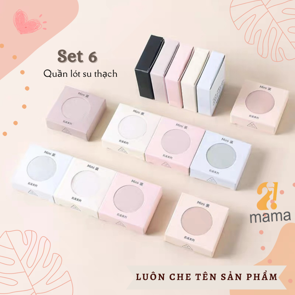 Set 6 quần lót Nữ su thạch băng lụa kháng khuẩn tàng hình 2mama trong hộp mini mặc thường và sau sinh cao cấp