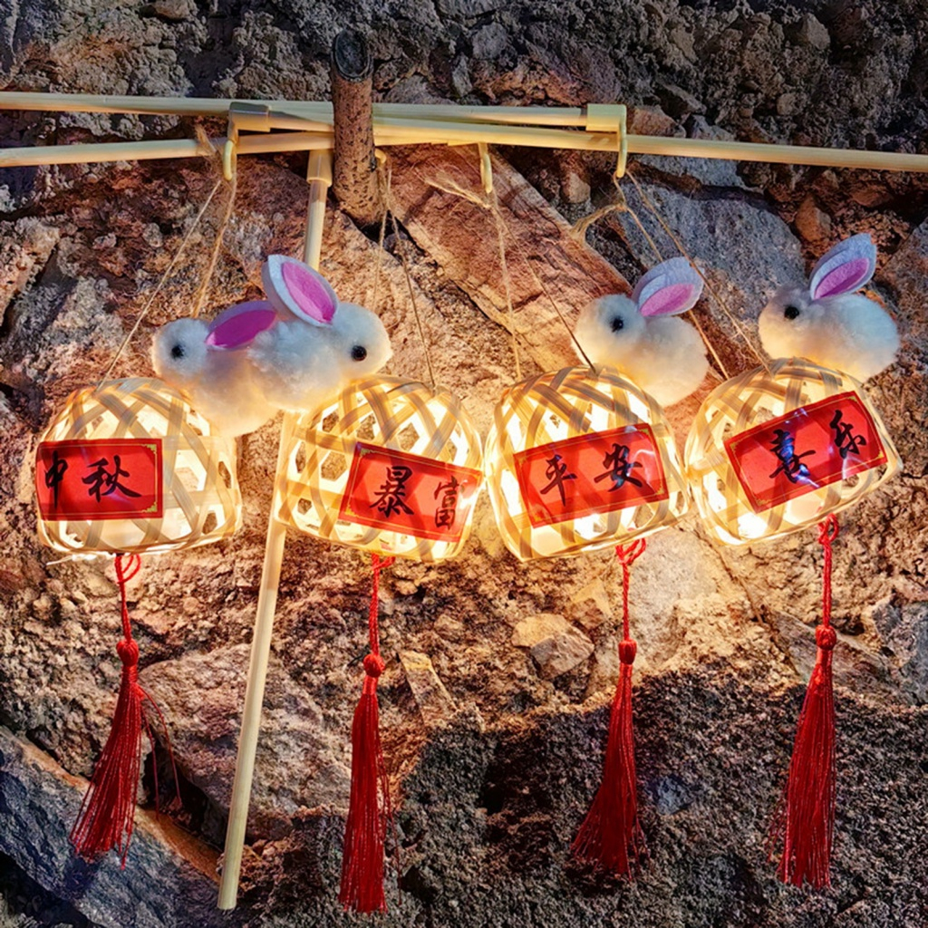 Đèn Lồng Trung Thu Đèn Lồng Tre Đèn Lồng Thỏ Giỏ Tre Đèn Lồng Cá Chép Lồng Đèn Giấy - Đồ Chơi Cho Bé PUKAPI