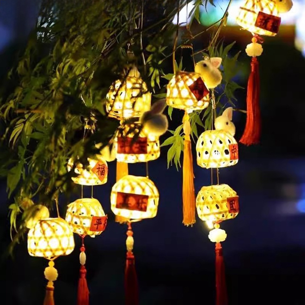 Đèn Lồng Trung Thu Đèn Lồng Tre Đèn Lồng Thỏ Giỏ Tre Đèn Lồng Cá Chép Lồng Đèn Giấy - Đồ Chơi Cho Bé PUKAPI